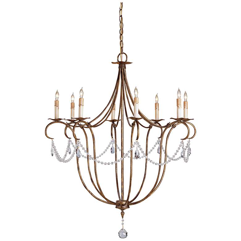 Image 2 Currey & Company 31" Gold Crystal 8-Light Candelabra Chandelier