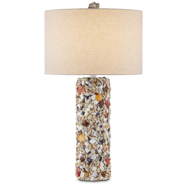 Image 1 Currey & Company 32.5" Festoon Multi-Color Shell Table Lamp