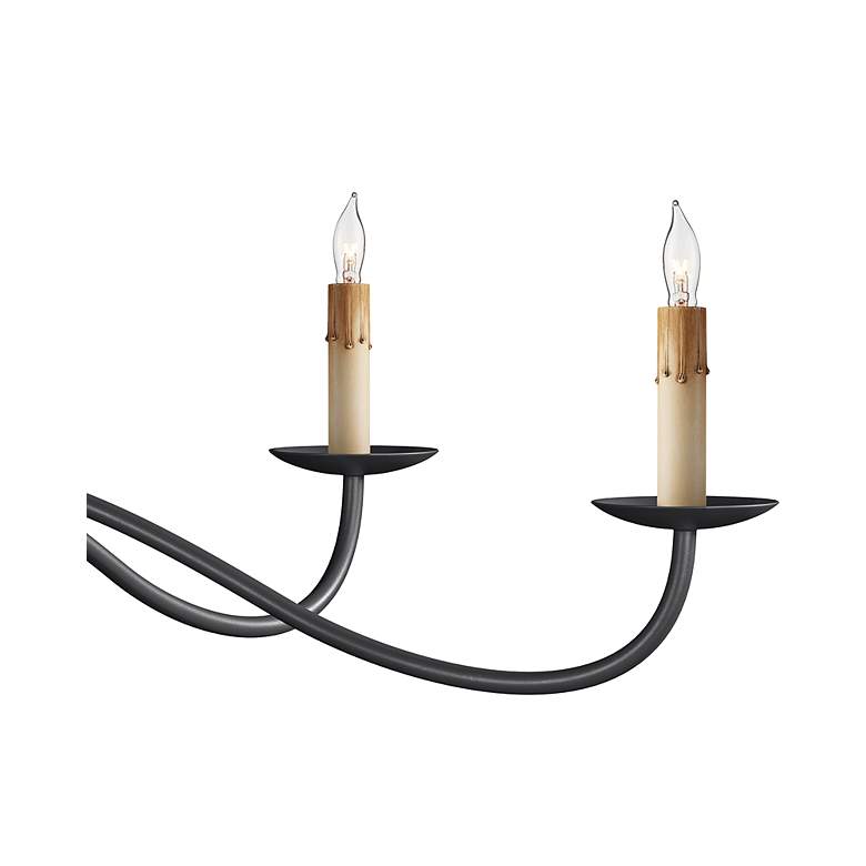 Image 3 Currey & Company 33.25" Saxon Black 5-Light Wrought Iron Chandelie more views