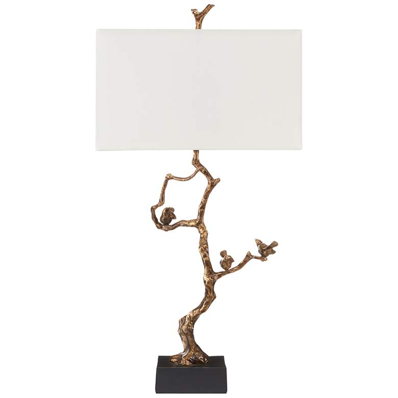 Image 5 Currey & Company 33 1/2"High Shadows Antique Brass Tree Table Lamp more views