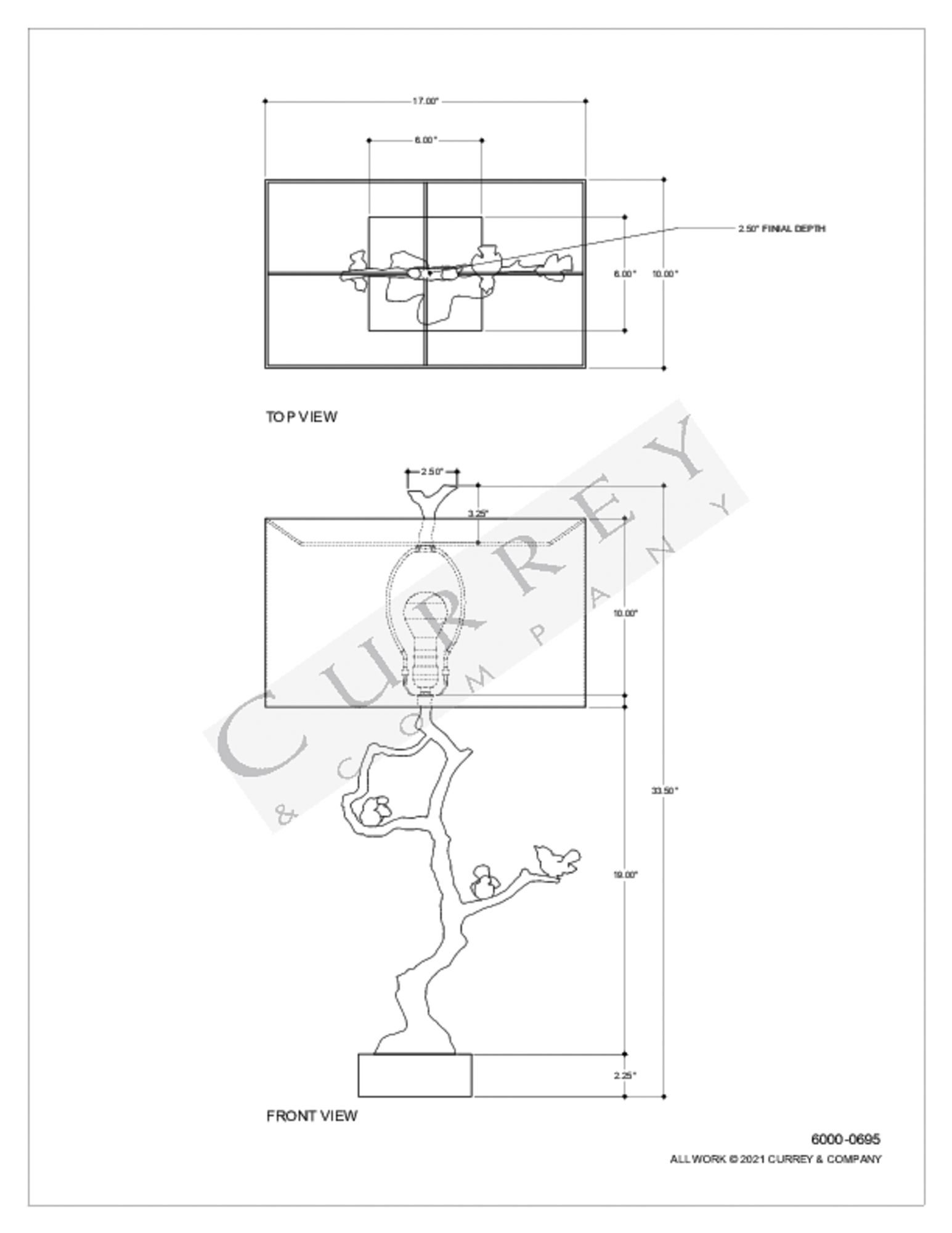 Image 7 Currey & Company 33 1/2"High Shadows Antique Brass Tree Table Lamp more views