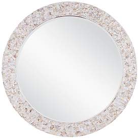 Image1 of Currey & Company 38" Uma Mother of Pearl Round Mirror