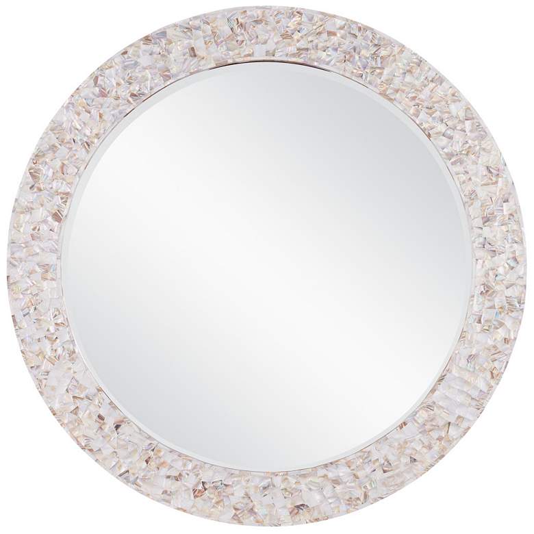 Image 1 Currey & Company 38" Uma Mother of Pearl Round Mirror