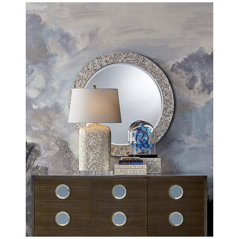 Image 5 Currey & Company 38" Uma Mother of Pearl Round Mirror more views