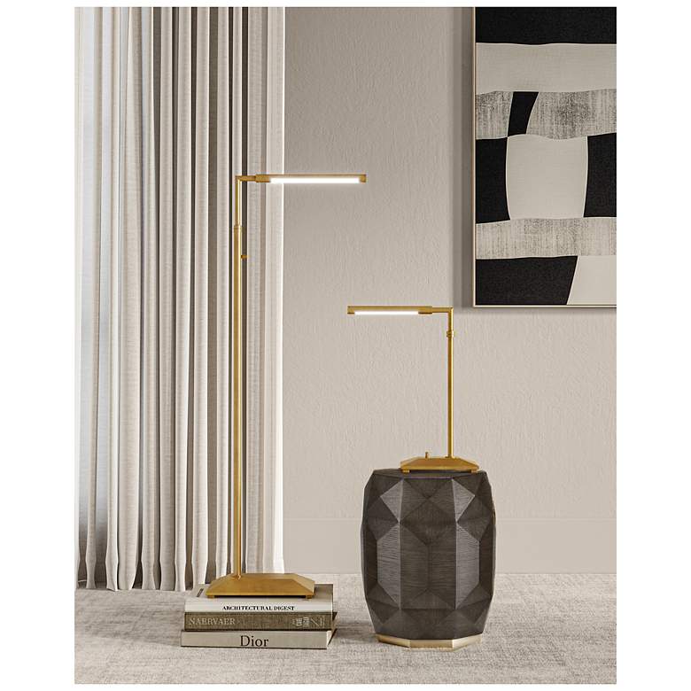 Image 7 Currey & Company 46.75" Autrand Brass Floor Lamp more views