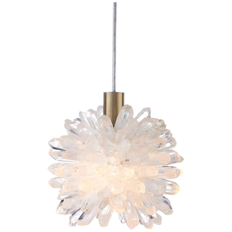 Image 1 Currey & Company 5.5" Purity 1-Light Quartz Pendant