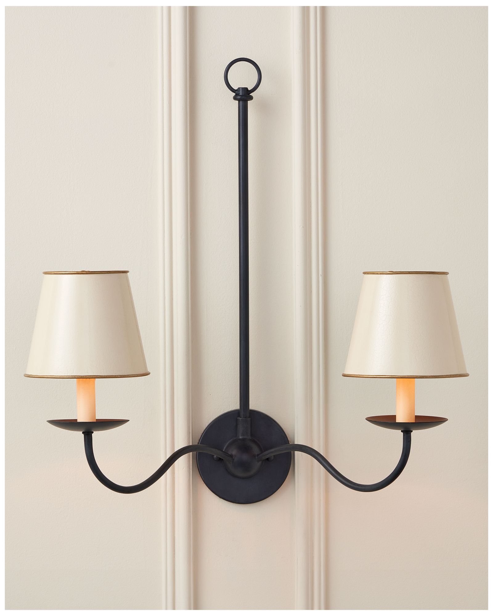 Image 7 Currey & Company 5" x 6" x 6" Tole Ivory Tapered Chandel more views