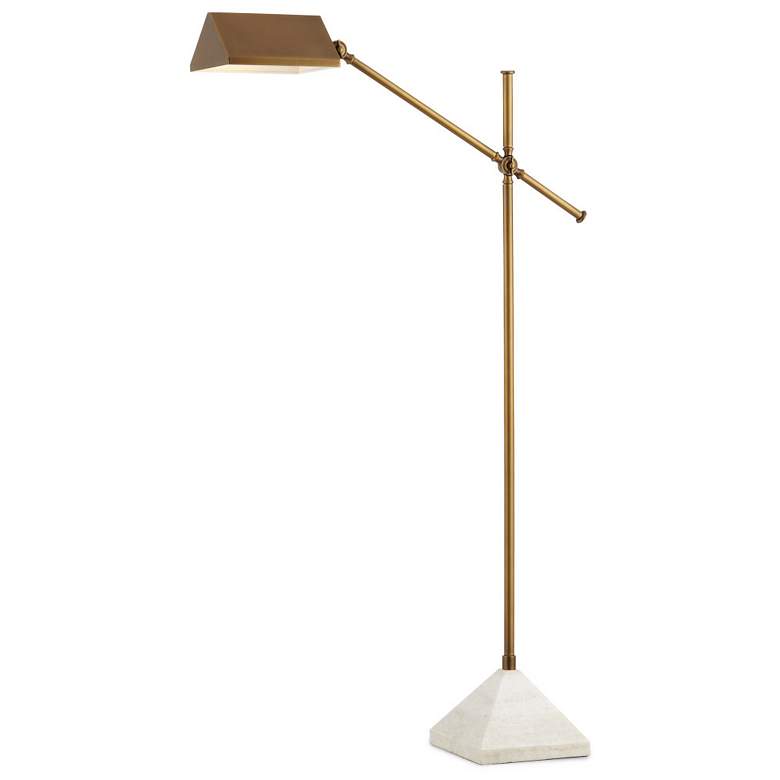 Image 1 Currey & Company 51" Repertoire Adjustable Brass Floor Lamp