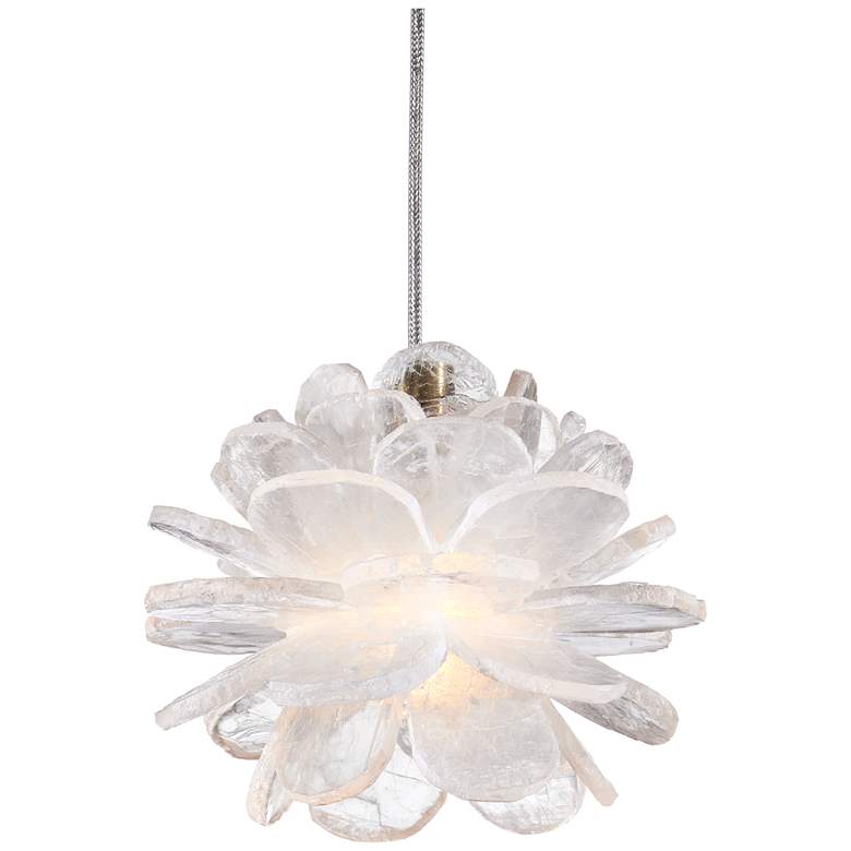 Image 1 Currey & Company 6" Clarity 1-Light Selenite Pendant