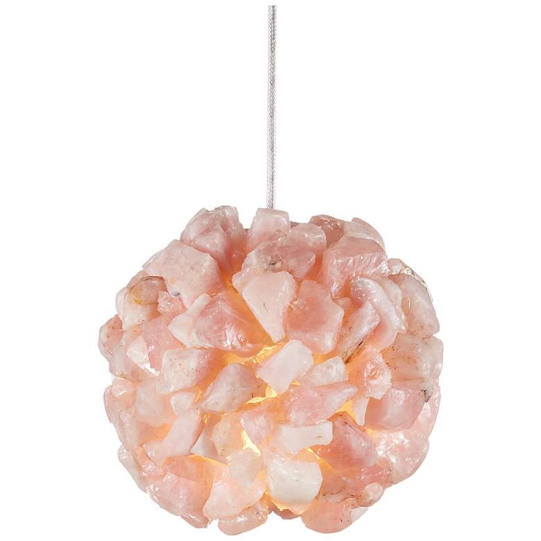 Image 1 Currey & Company 6" Clio 1-Light Rose Quartz Pendant
