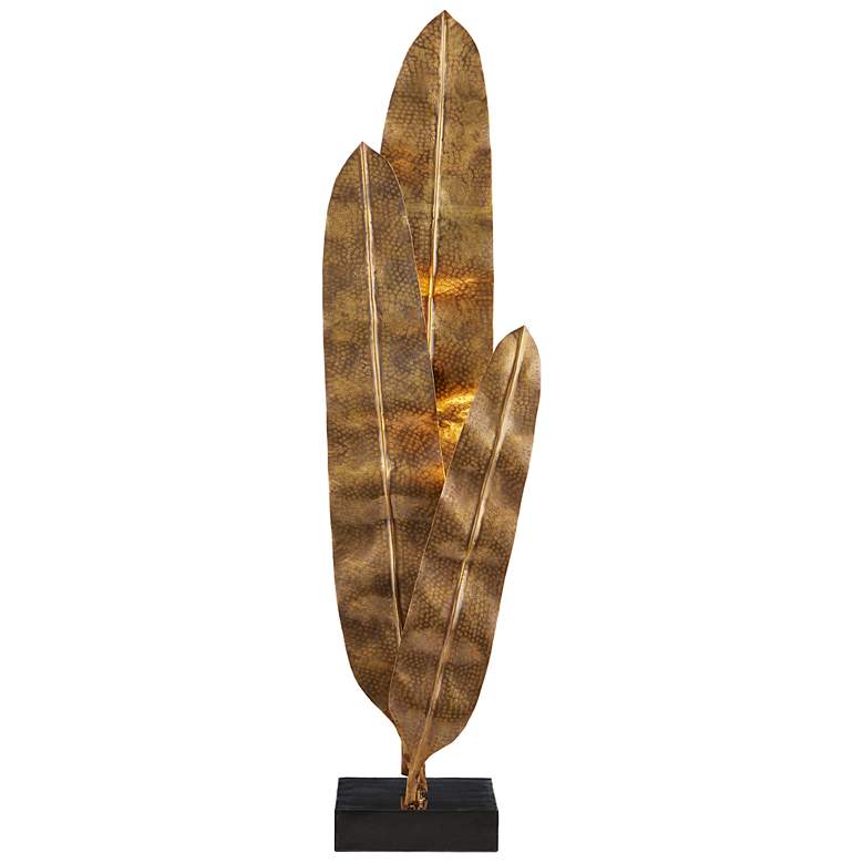 Image 1 Currey & Company 62.0" Musa 3-Light Brass and Granite Floor Lamp