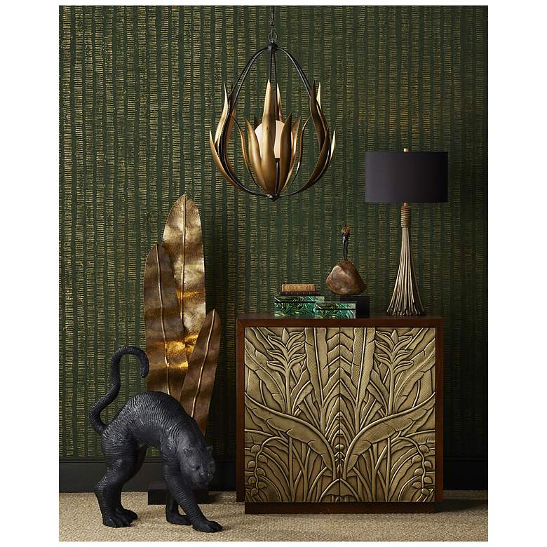 Image 3 Currey & Company 62.0" Musa 3-Light Brass and Granite Floor Lamp more views