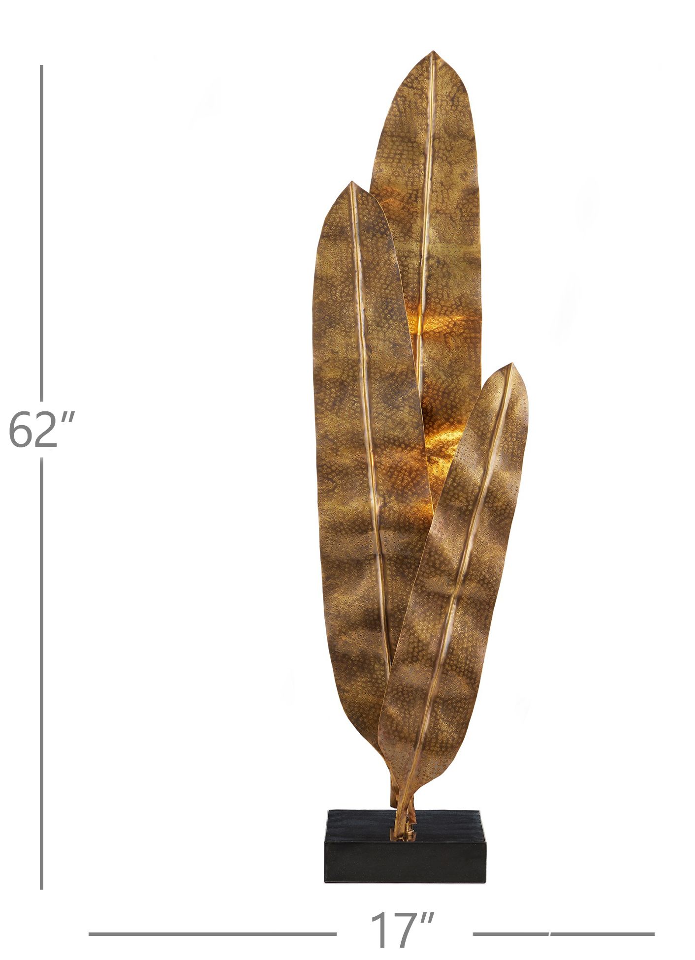 Currey & Company 62.0" Musa 3-Light Brass and Granite Floor Lamp