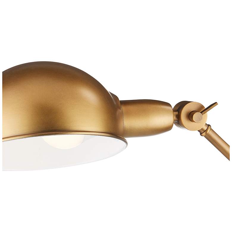 Image 5 Currey & Company 63.0" Libretto Faux Leather and Brass Floor Lamp more views