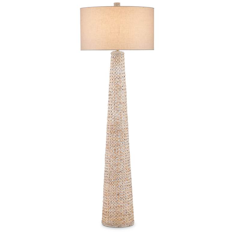 Image 1 Currey & Company 67" Birdsong Whitewash Water Hyacinth Floor Lamp