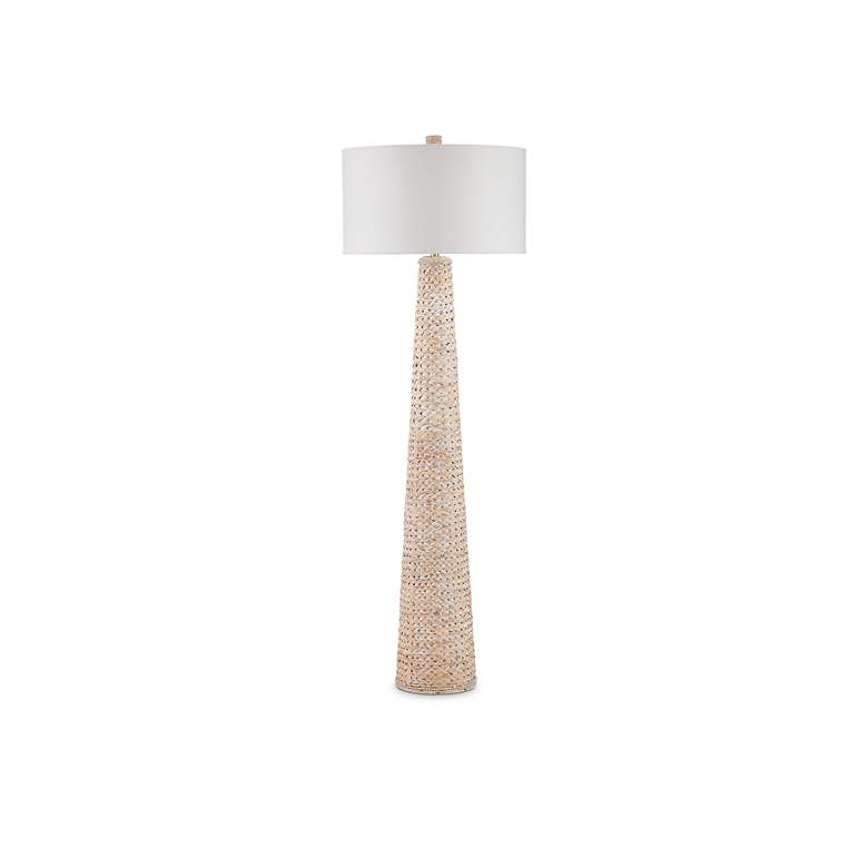 Image 2 Currey & Company 67" Birdsong Whitewash Water Hyacinth Floor Lamp more views