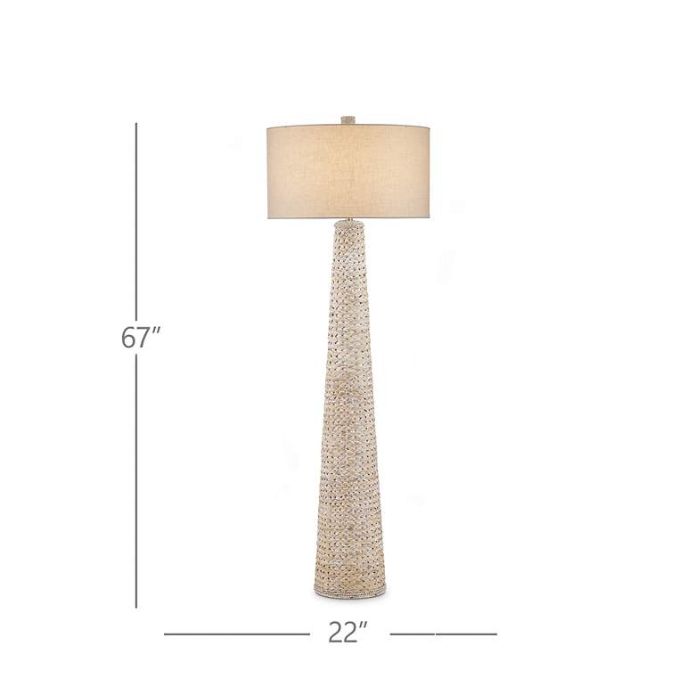 Image 6 Currey & Company 67" Birdsong Whitewash Water Hyacinth Floor Lamp more views