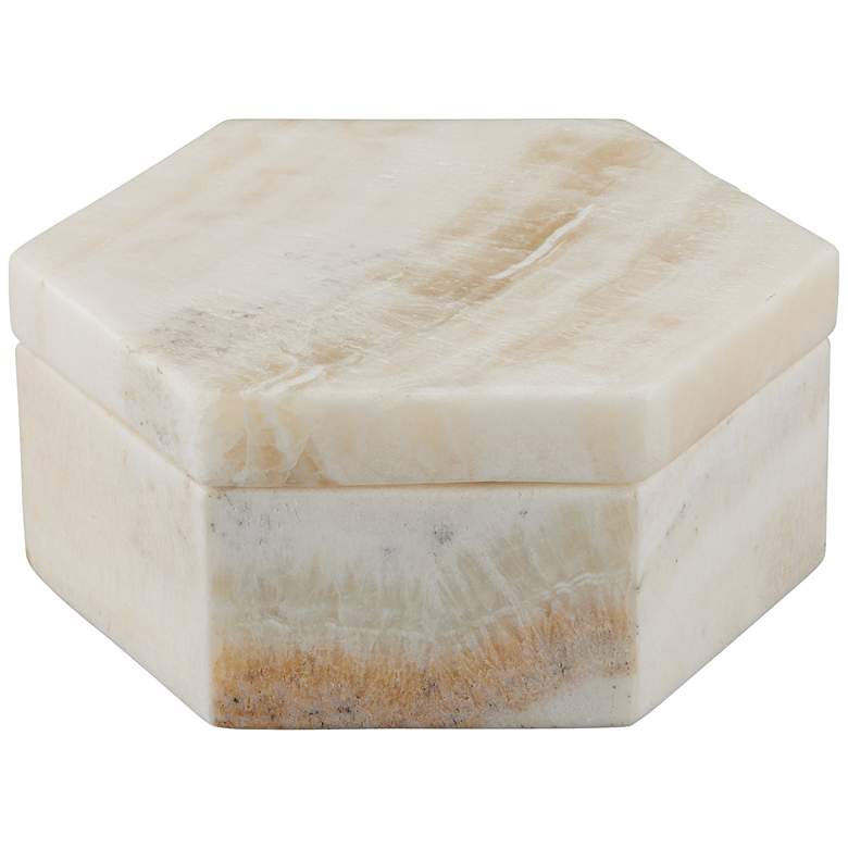Image 1 Currey & Company 7" Arco Onyx Hexagon Box