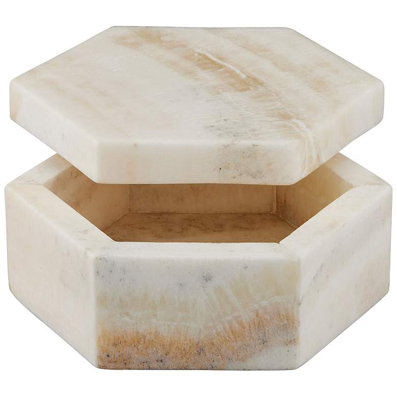 Image 2 Currey & Company 7" Arco Onyx Hexagon Box more views