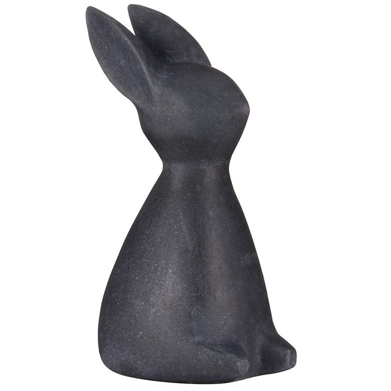 Image 1 Currey & Company 7" Black Marble Rabbit Objet