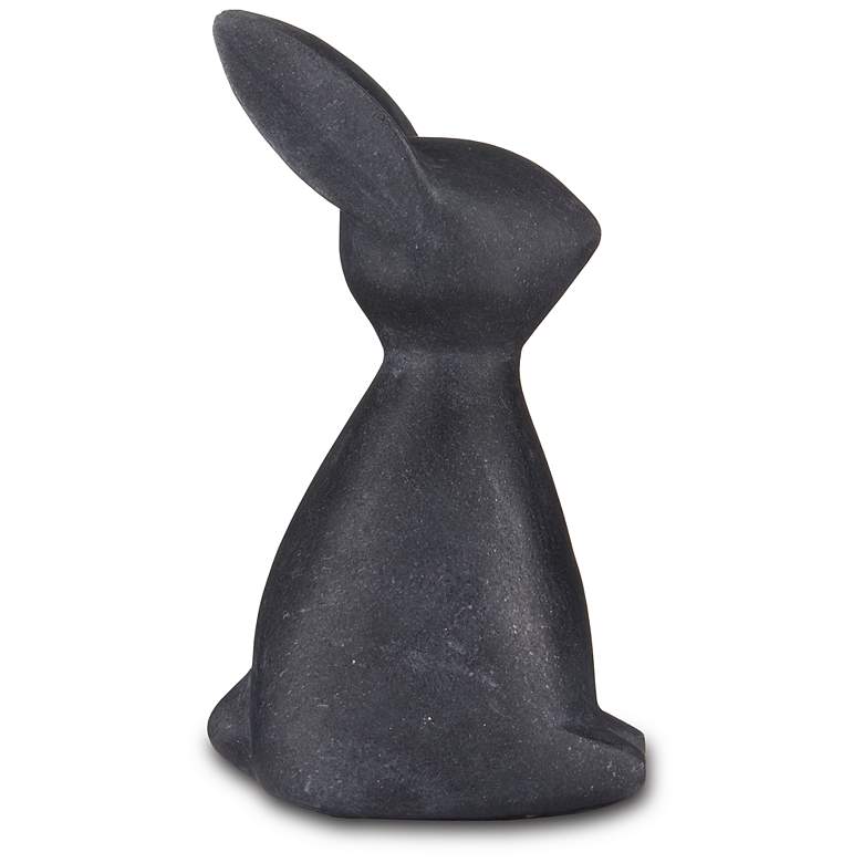 Image 3 Currey & Company 7" Black Marble Rabbit Objet more views