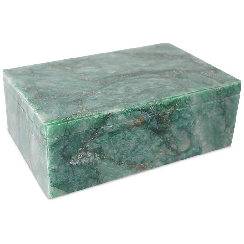 Image 1 Currey & Company 7" Green Aventurine Box