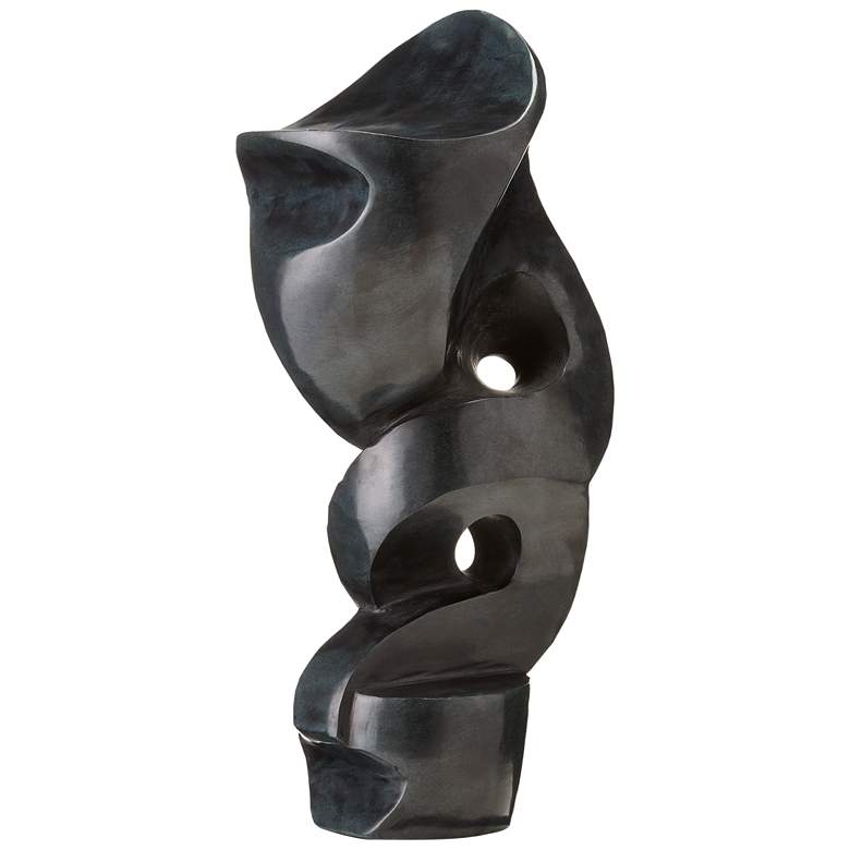 Image 1 Currey & Company 7" Roland Black Marble Abstract Sculpture