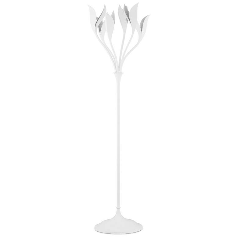 Image 3 Currey & Company 71" Snowflower White Floor Lamp more views
