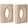 1_Currey & Company 8" Demi Travertine Bookends Set of 2