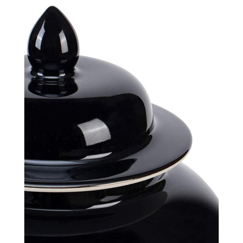 Image 2 Currey & Company 9.5" Porcelain Imperial Black Small Temple Jar more views
