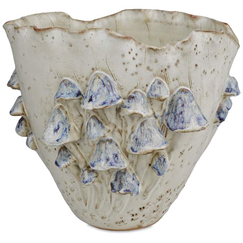 Image 1 Currey &#38; Company 9 inch Black Forest Mushrooms Ivory Vase