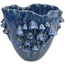 Currey &#38; Company 9" Conical Mushrooms Dark Blue Vase