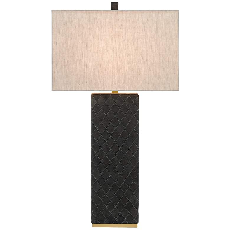 Image 1 Currey and Company Abba Split Suede Leather Table Lamp