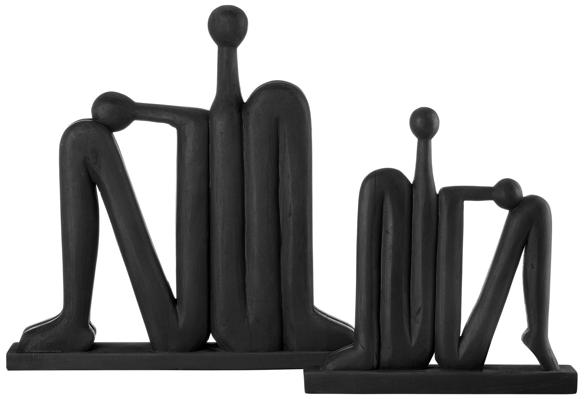 Image 2 Currey & Company Abstract Wood Figure Set of 2 more views