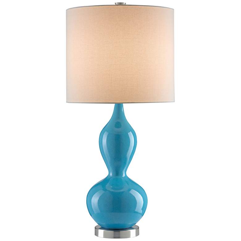 Image 1 Currey and Company Acapulco Blue Porcelain Table Lamp
