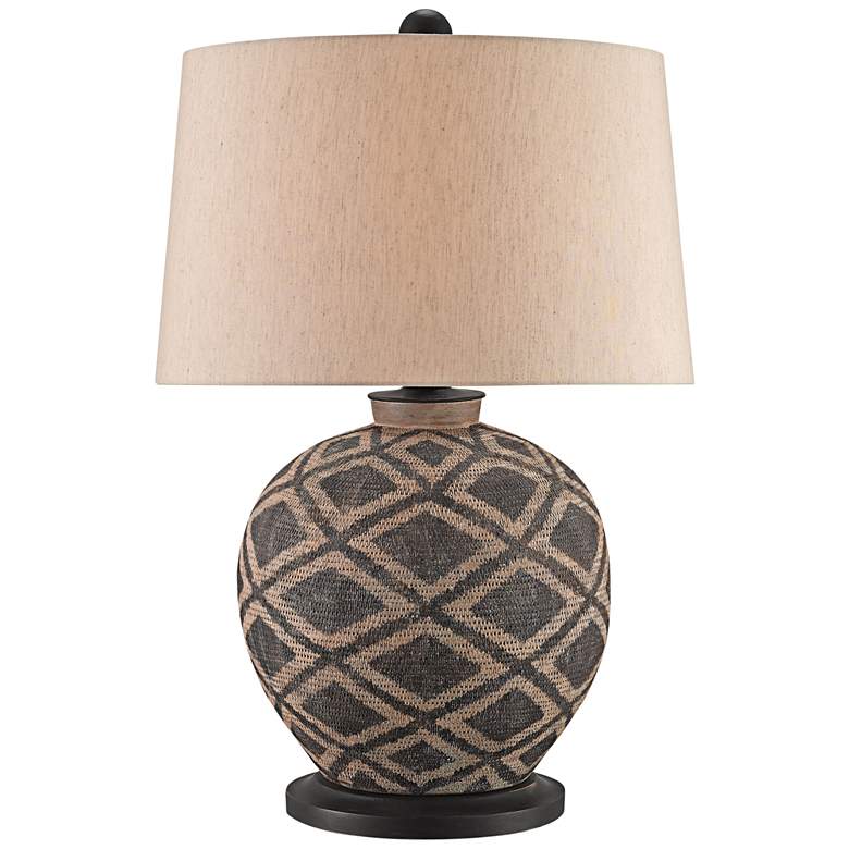 Image 1 Currey and Company Afrikan Black and Tan Table Lamp