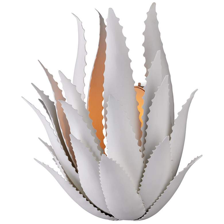 Image 3 Currey & Company Agave 1-Light White Wall Sconce more views