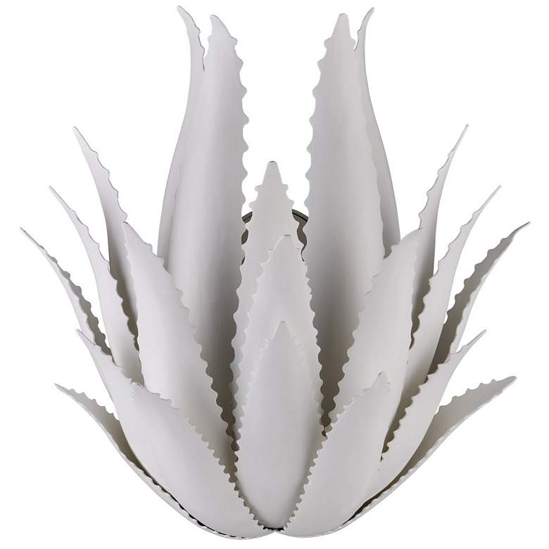 Image 4 Currey & Company Agave 1-Light White Wall Sconce more views