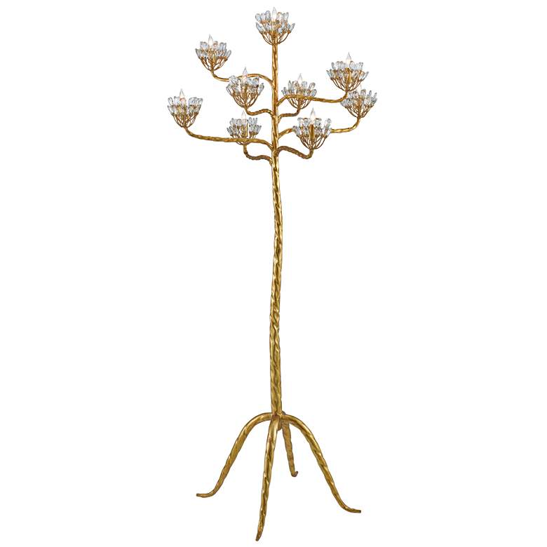 Image 2 Currey & Company Agave 72" Americana Gold Leaf Floor Lamp