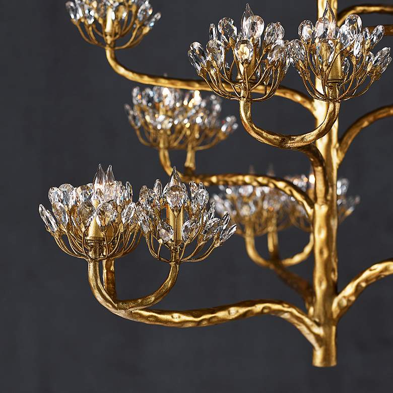 Image 6 Currey & Company Agave Americana 42" 22-Light Gold Leaf Chandelier more views