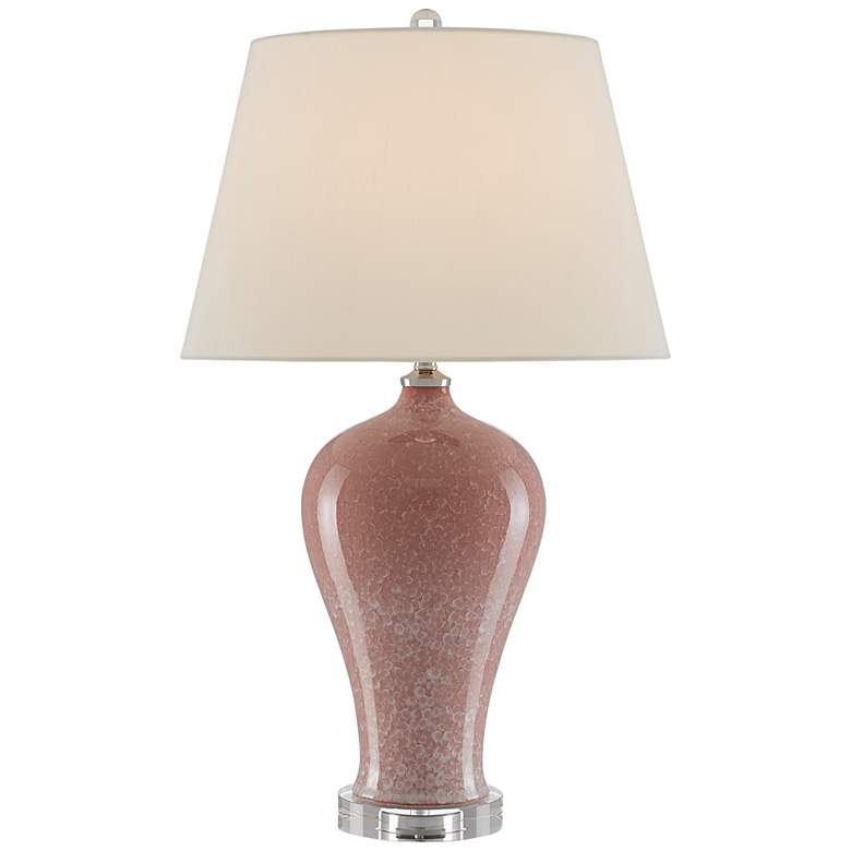 Image 1 Currey and Company Airtafae Pink Porcelain Vase Table Lamp