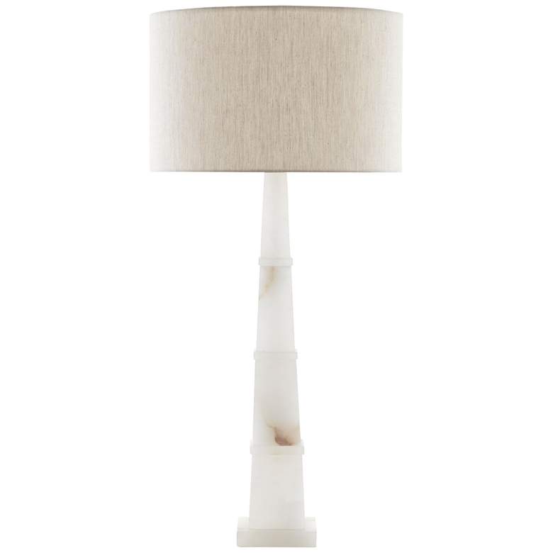 Image 1 Currey & Company Alabastro White Alabaster Stone Table Lamp