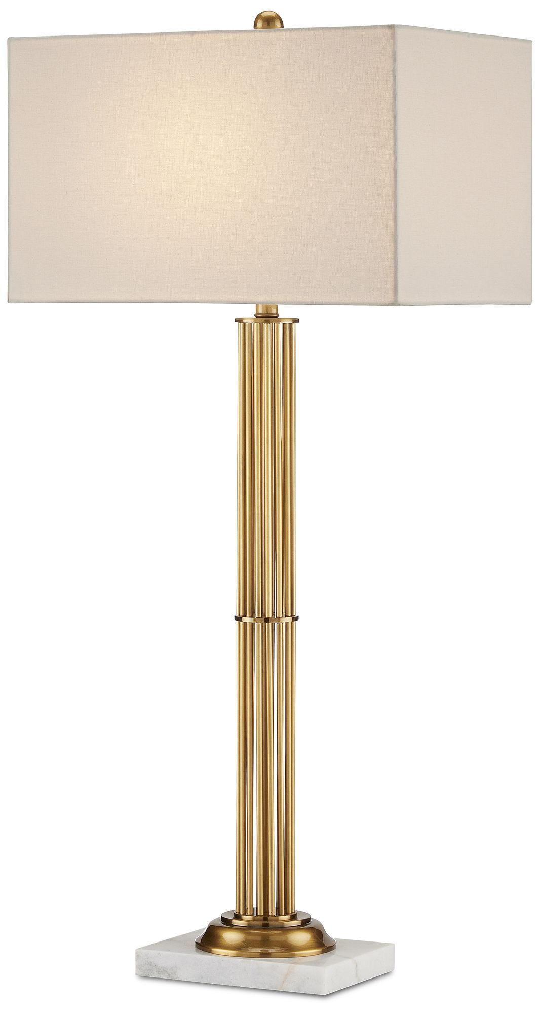 Currey Company Allegory Antique Brass Column Table Lamp #575E5