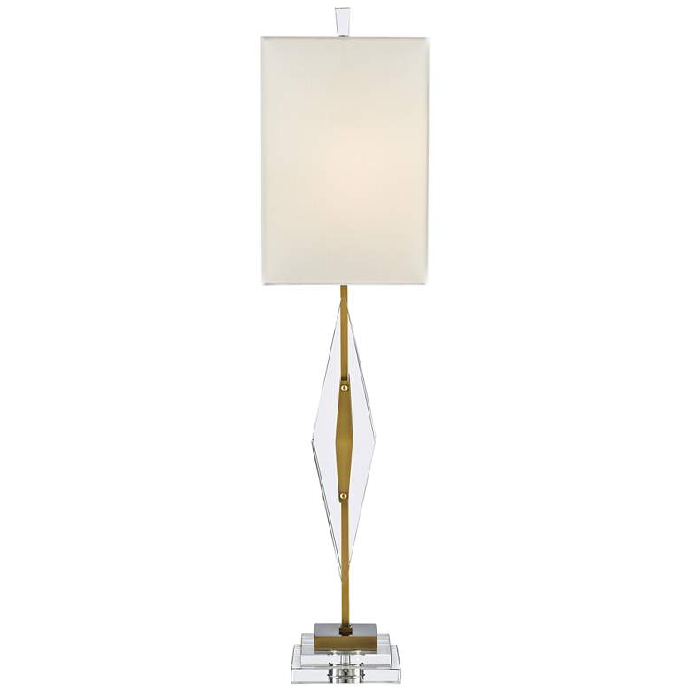 Image 1 Currey and Company Amita Clear and Antique Brass Table Lamp