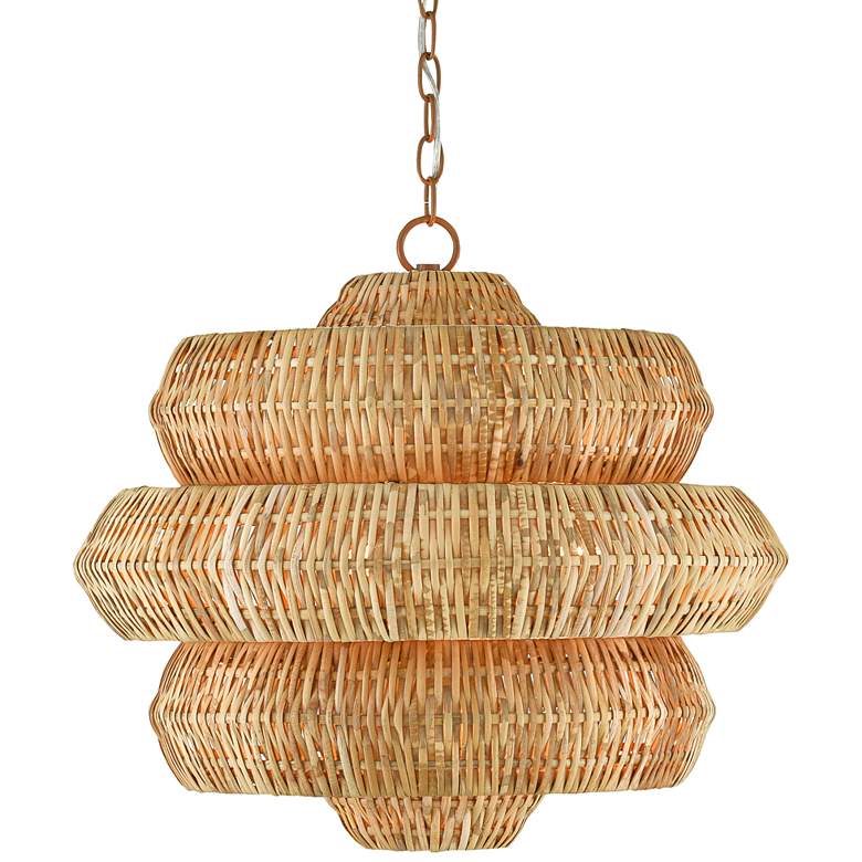 Image 2 Currey & Company Antibes 22 1/2" Natural Rattan Modern Pendant
