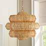 1_Currey & Company Antibes 22 1/2" Natural Rattan Modern Pendant