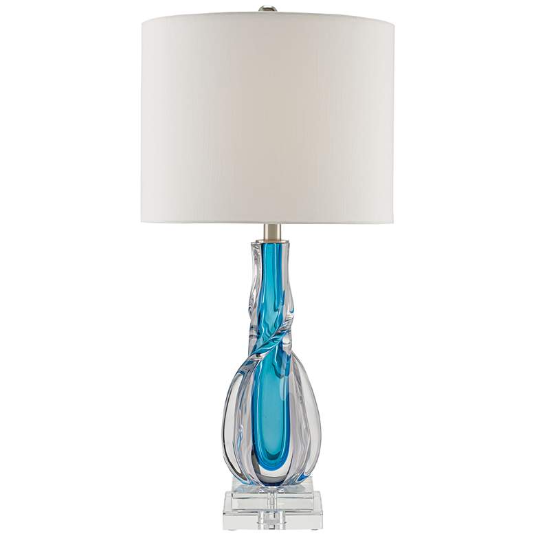 Image 1 Currey and Company Antwerp Blue Glass Abstract Table Lamp