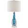 Currey and Company Antwerp Blue Glass Abstract Table Lamp