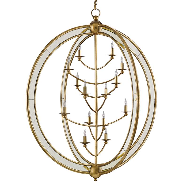 Image 2 Currey & Company Aphrodite 43" 14-Light Gold Orb Chandelier