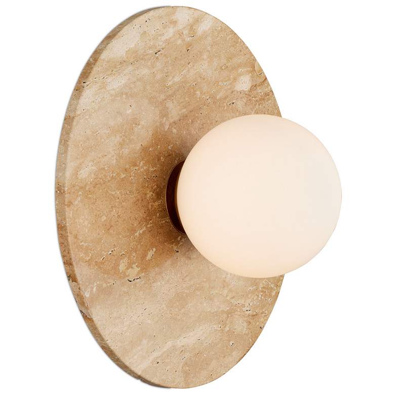 Image 1 Currey & Company Apricity 1-Light Travertine Wall Sconce